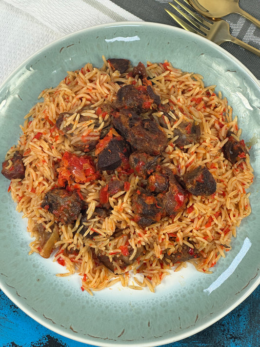 Asun Rice High Resolution Delicious Nigerian Meals, Made Fresh & Delivered UK-Wide – OddysFoods